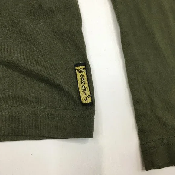 AJ ARMANI JEANS Green Orange/Red'ish Logo Print Long Sleeve Shirt - Picture 6 of 7